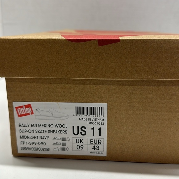 Fit Flop Rally Shoe Merino Wool Sneakers Slip On Comfort Shoes Blue New Women 11 - Picture 9 of 10